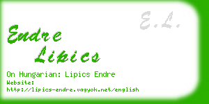 endre lipics business card